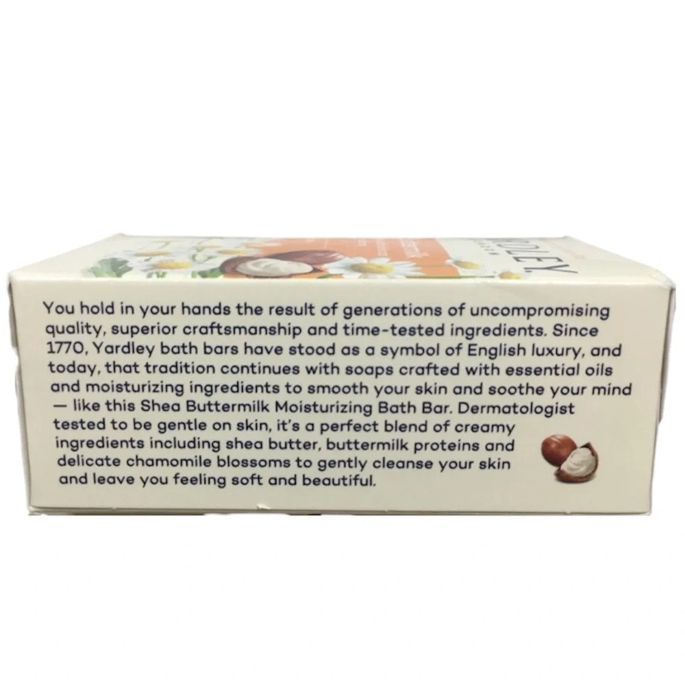 Yardley Of London Moisturizing Shea Buttermilk Soap Luxury Beauty Bar 4.25 Oz